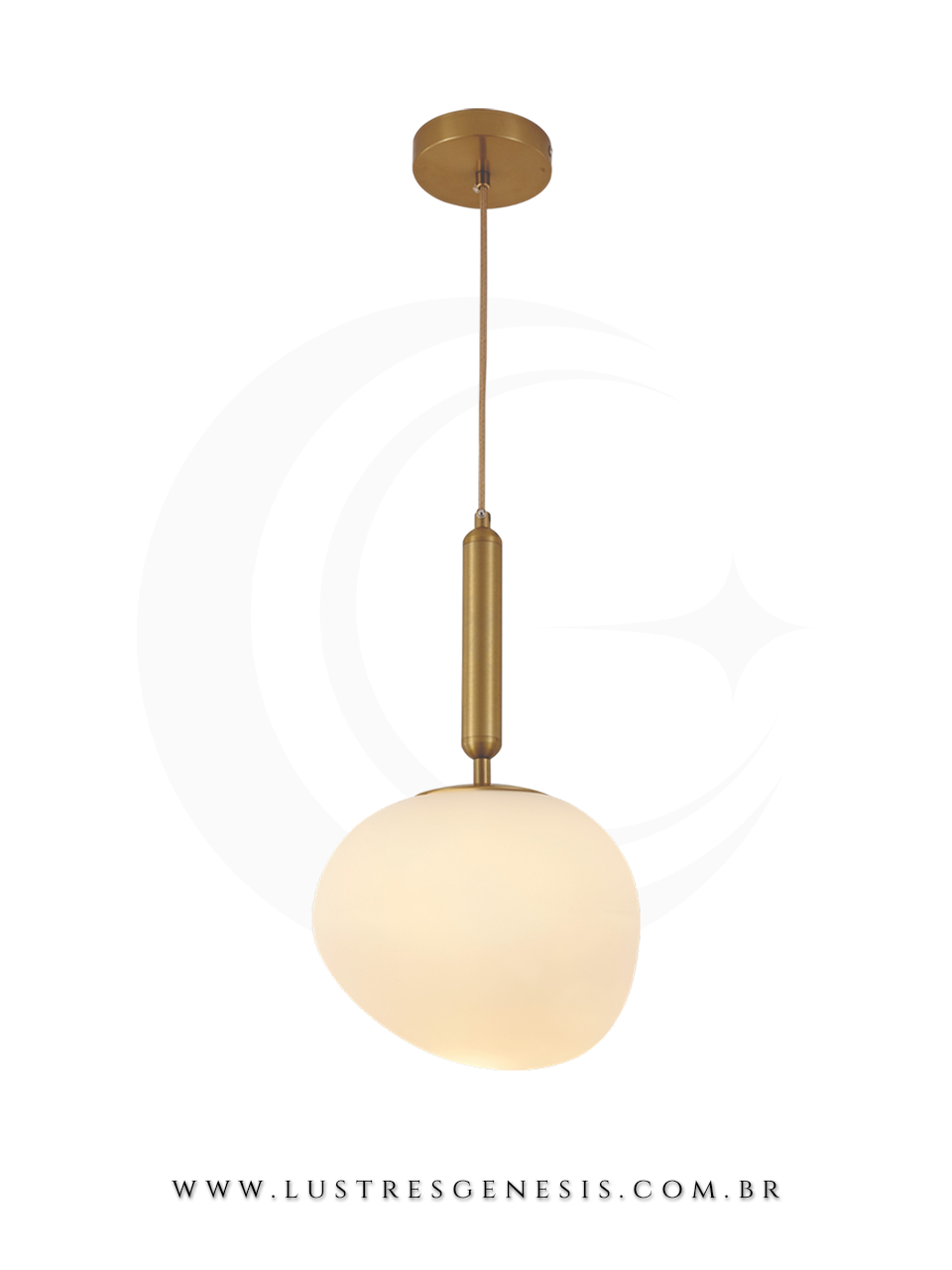 Pendente Metal Bronze e Vidro Branco DCD04029, DCD04030 e DCD04031 Cabeceira de Cama, Lavabo, Balcao de cozinha, Banheiro